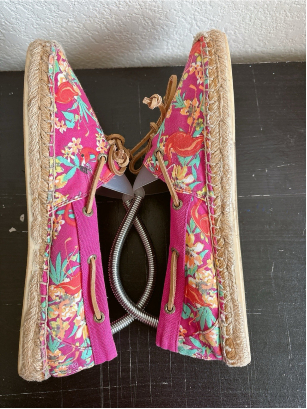 Sperry Top-Sider Womens Size 9.5 Pink Floral Flamingo Tropical Espadrille Flats - Picture 12 of 13